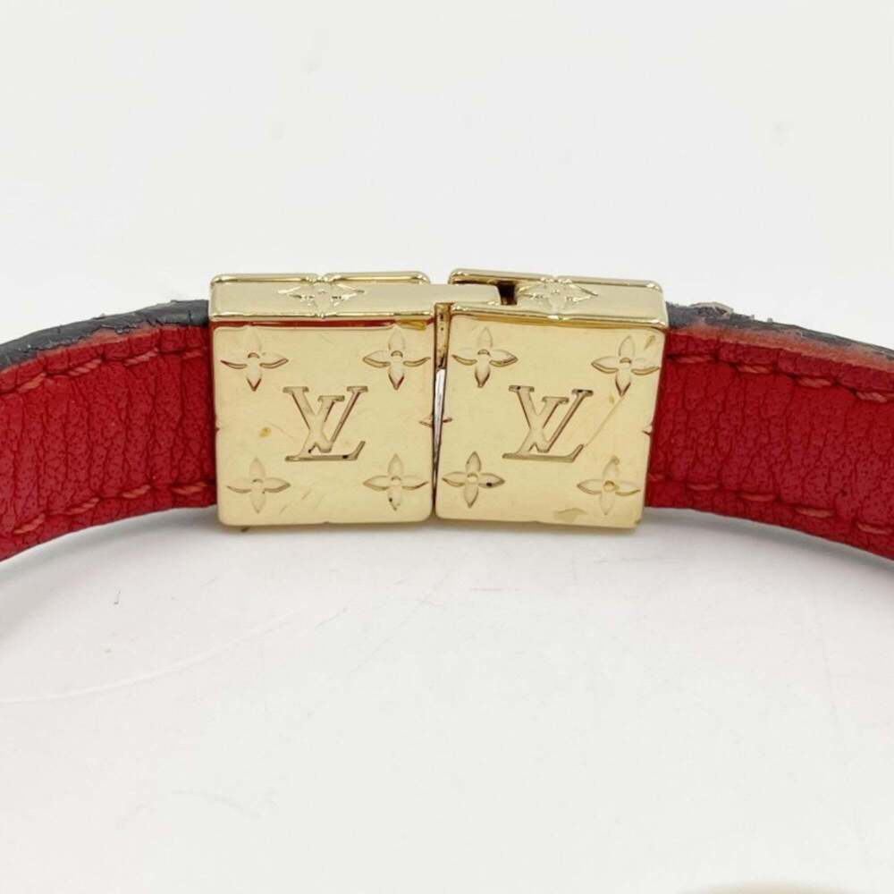 LOUIS VUITTON Brown Monogram Leather Charm Bracelet - Picture 5 of 5